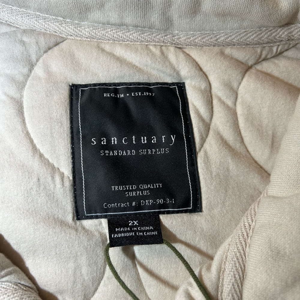 Sanctuary Padded Quilted Full Zip Jacket in Toasted Marshmallow/Tan - Sz 2X -NWT - Picture 4 of 10